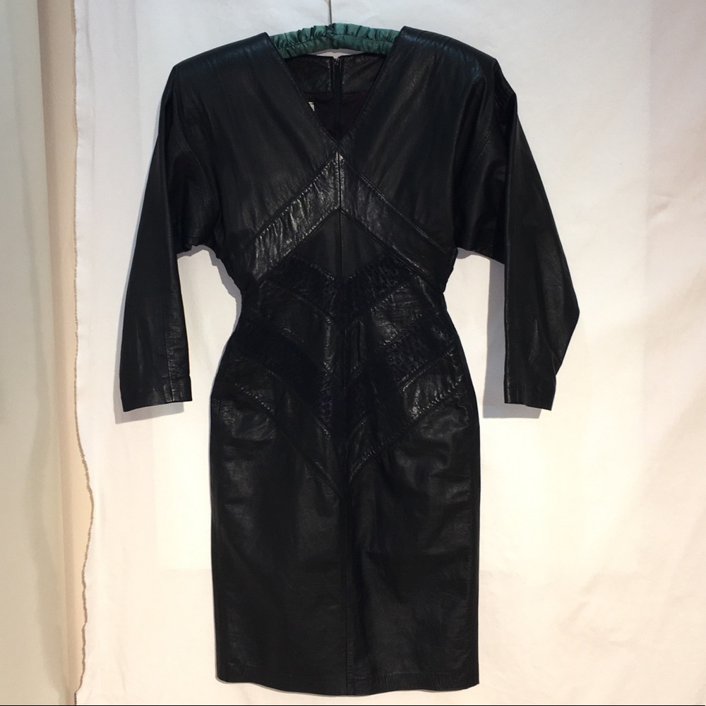 Vintage 80’s Black leather dress